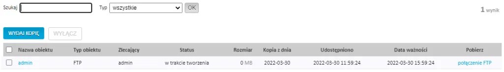 udostepnianie kopii zapasowych